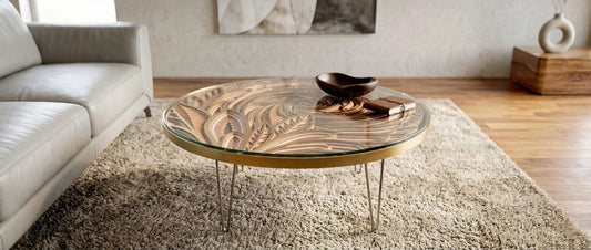 Floral Infinity Table | Handcrafted 3D Wood Art Centerpiece